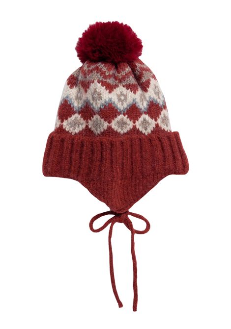 Weili Zheng Cappello con Paraorecchie in Misto Lana Fantasia Rosso Donna WEILI ZHENG | Cappelli | F26AS01R118